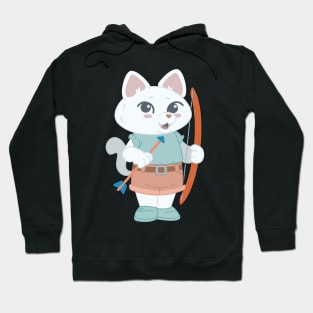 Archery Cute Cat Player - Girl Kids gift design Hoodie